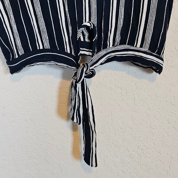 Patrons of Peace Black Striped Faux Wrap Crop Top Women's Small Boho Festival - Picture 3 of 8